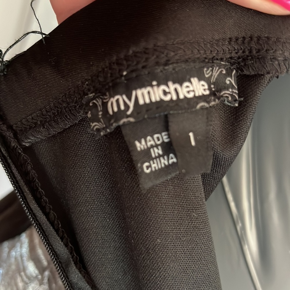 My Michelle black gray party dress strapless Sz 1 prom wedding sweet 16 mitzvah - Picture 11 of 13